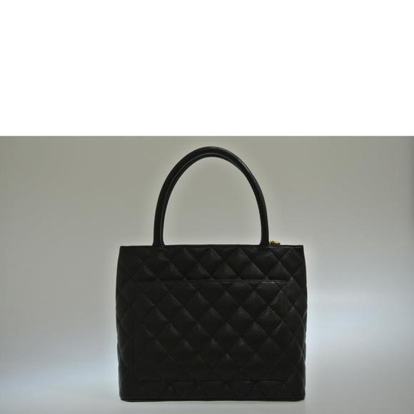 Chanel Reprint Tote Black Gold Skin Caviar Bag - Picture 1 of 6
